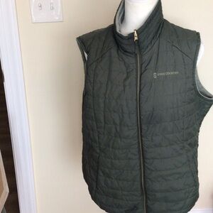 Free Country Olive Quilted Vest reversible fleece size XL